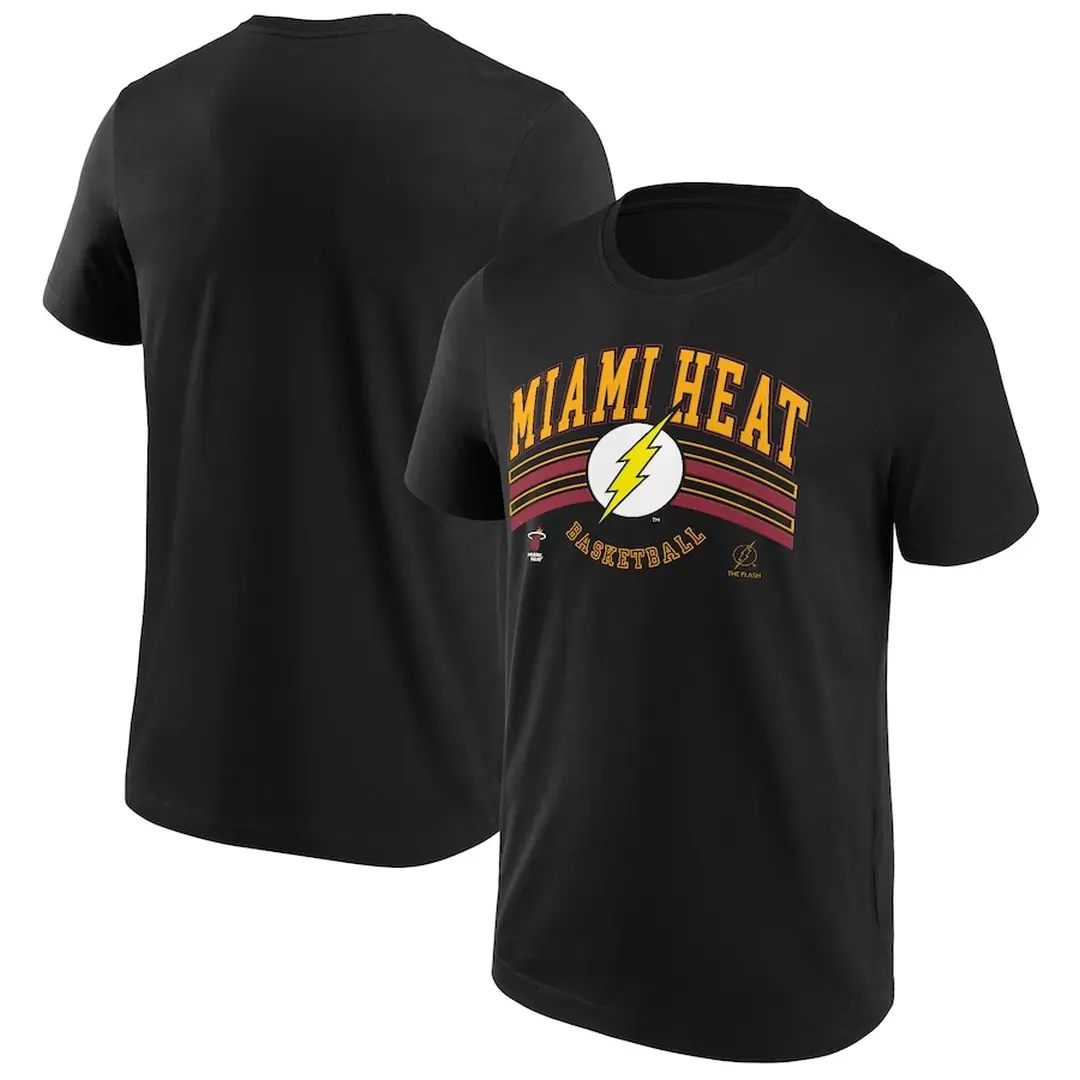 miami heat fanatics branded dc the flash basketball graphic t shirt mens